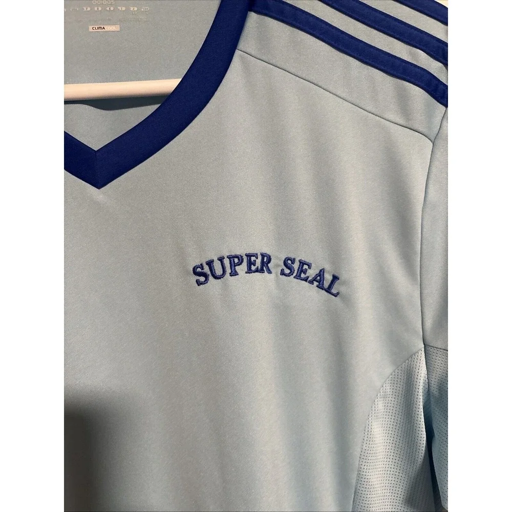 Adidas Super Seal Soccer Jersey Mens Large L Light Blue